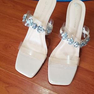 Olivia + Kate Double Transparent Gem Heels